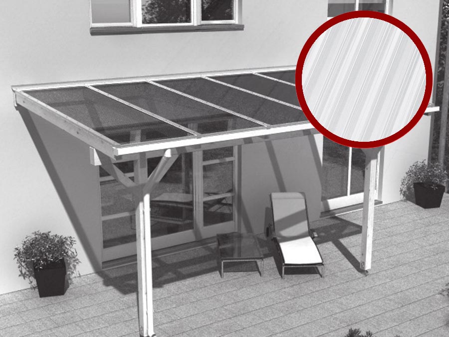 Komplettdach mit 16mm Stegplatten in Solar Control